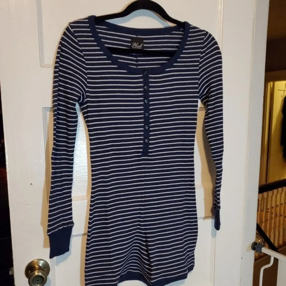 NWT Plush Apparel Thermal Knit Pajama Romper | XS